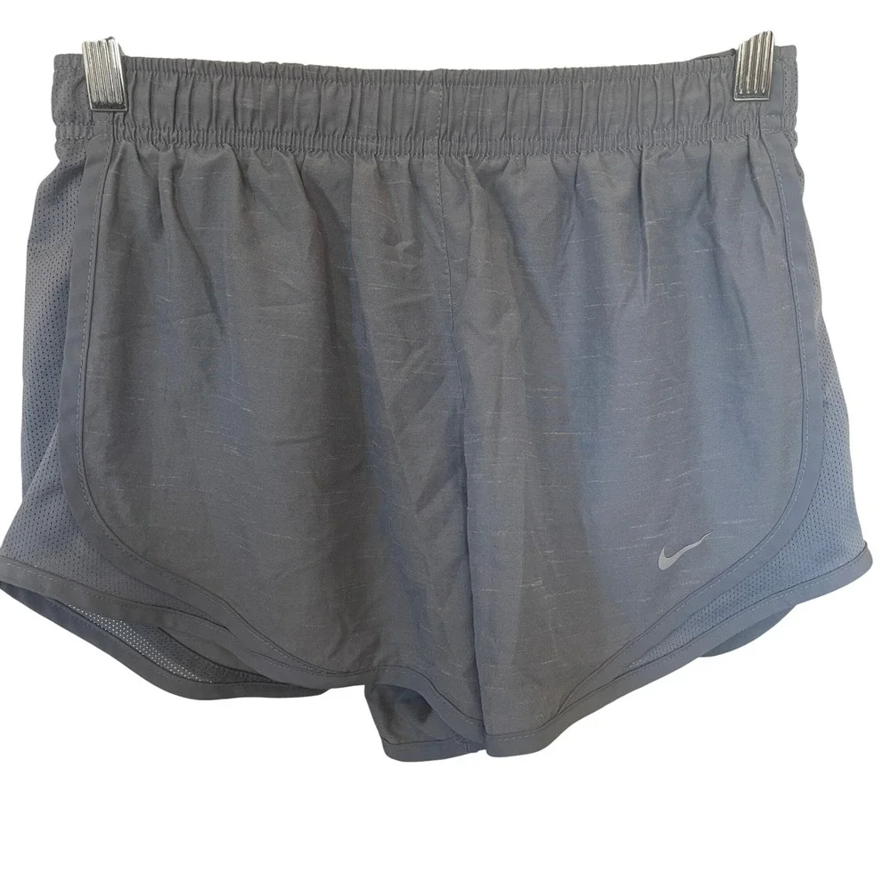 Nike Womens Dri-FIT Running Shorts‎ Gray Mesh Athletic Workout Gym Size M